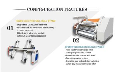 중국 2개 가닥은 판지 상자 기계/골판지 생산 라인을 주름을 잡았습니다 판매용