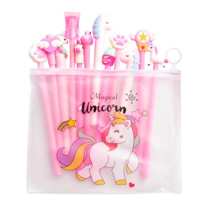 China School Supplies Normal Promotion Writing Color Candy Plastic Plastic Unicorn For Kids Children Students Cute Cartoon Kawaii Gel Pens Stationery for sale