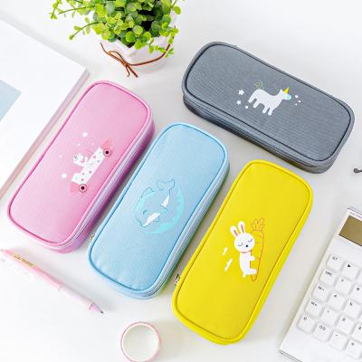 China Newest Zipper Closure School Stationery Cute Multifunctional Cute Cartoon Animals Large Capacity Pencil Case Student Pencil Case for sale