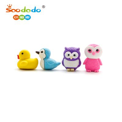 China Cute Promotional Eraser Various Kinds Of 3D Animal Shape Erasers For Kids for sale