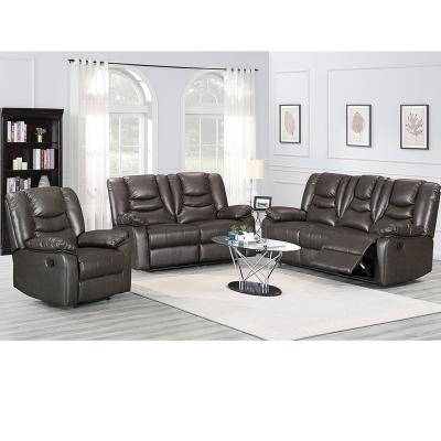 China The CY Extendable Sofa Loveseat Recliner Set in High Quality Leather, Leather Recliner Sofa Set with Competitive Price for sale