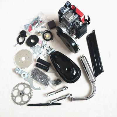 China belt drive 4 stroke 49cc gasoline engine kit for bicycle with width 2.5L crank and axle for sale