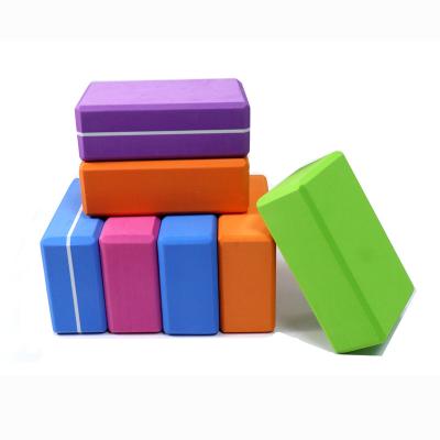 China Custom Logo Printed Yoga Block Body Building Yoga Brick Eva Large Foam Blocks Bodybuilding Fitness Color Density Size for sale