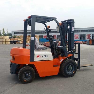 China Duplex 3 m Mast 2 Tonnen Diesel-Lifter Chinesischer Motor Seitenschalter Gelbe Farbe zu verkaufen