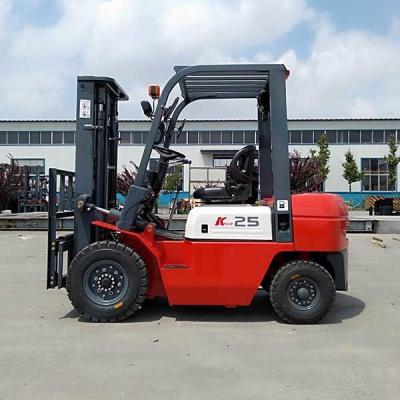 China Oranje 2,5 ton heftruck Diesel Chinese motor FFL mast Diesel bediende heftruck Te koop