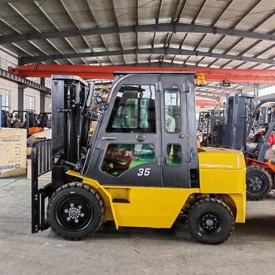 China Gelbe Waage Gegengewicht Hydraulischer Diesel-Forklift 3,5 T mit Heizung zu verkaufen