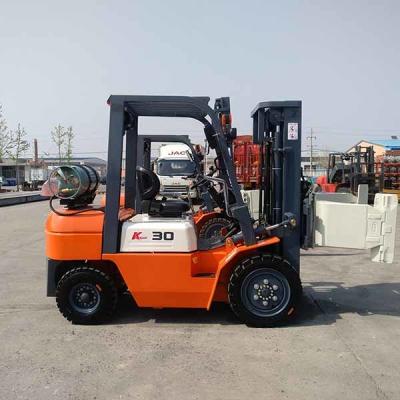 China 3 Stage 4.5m Mast Dual Fuel Forklift 3500kg LPG Powered Forklift Orange for sale