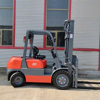 China Container Mast 4.8m 3.5 Ton Diesel Forklift ISUZU C240 Sideshift Red Color for sale