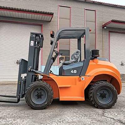 China 4000kg All Terrain Forklift 4X4 Chinese YUNNEI Diesel Engine Powerful 4 Ton for sale