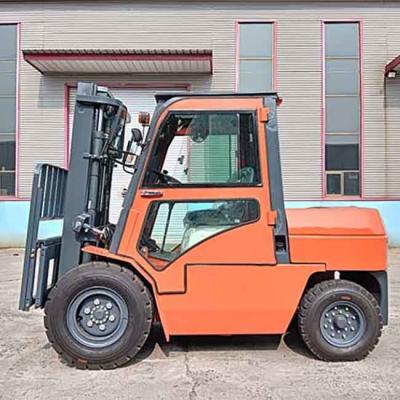 China Container Mast 4.5m 5 Ton Diesel Forklift Truck With Cabin Heater Sideshift for sale