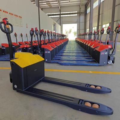 China 1.5T Walking Pallet Truck 1500kgs Pollution Free Hydraulic Lift Pallet Jack for sale