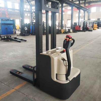 China 3m mast 2 ton elektrische walkie stacker magazijn volledig aangedreven stackers Te koop