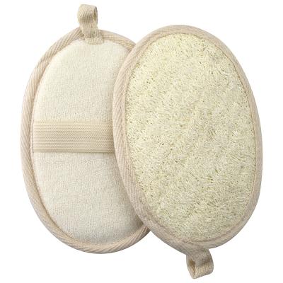 Cina 100% Natural Loofah Customized Logo Shower Loofah Sponge Pad Exfoliating Loofah Body Scrubber Natural Bath Sponge Sweep For Men And Women in vendita