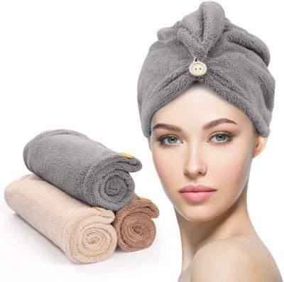 China Super Turban Towel Water Absorbency Microfiber Hair Drying Wraps Towel for sale