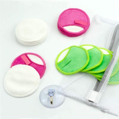 China Reusable 80% Bamboo Fiber Three Layers Fingertip Towels Washable Cotton Bamboo Towel Rounds Makeup Remover Pads Te koop