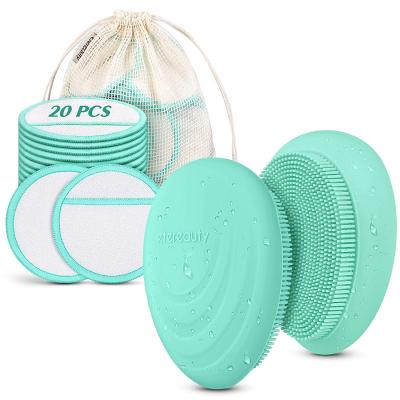 China Bamboo.cotton cotton makeup remover bamboo facial rounds skin-friendly reusable face pad and eye cleaning cloth removes makeup with water Te koop