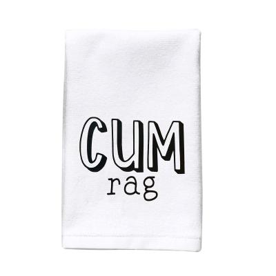 China Reusable Custom Letter Print Logo Bathroom Towel And Wash Naughty Funny Mood Towels Adult Gift for sale