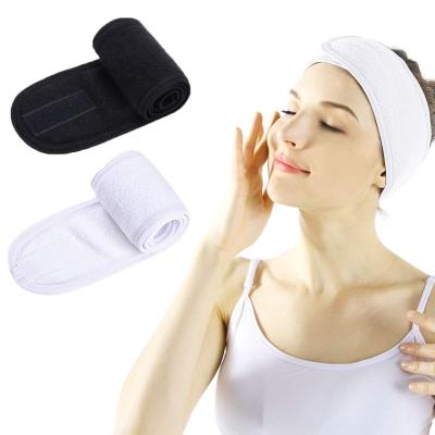 China Denfany European and American Ultra Soft Adjustable Spa Band Hair Flannel Makeup Styling Facial Headband Logo Stretch Make Up Wrap Custom Made for Face Washing en venta