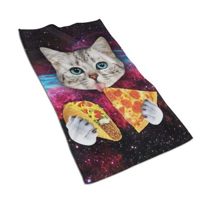 Китай Reusable Cute Cat Towels Universal Bathroom Bath Apparel Highly Absorbent For Bath Spa Towel продается