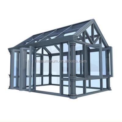 China Energy Saving Glass Sunroom Glass House Agricultural Glass Veranda House Solarium Rooms for sale