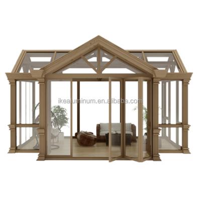 China Energy Saving Glass House Kits Solarium Sunroom Glass Houses Aluminum Frame Glass Sunroom for sale