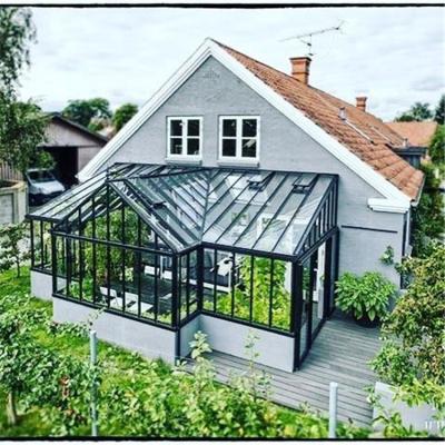 China Energy Saving Sun Roof House Glass Window Stained Glass House Hot Sale Pyramid Glass House for sale