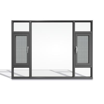 China Swing Gray Aluminum Casement Window Aluminum Roll Up Shutter Casement Window Impact Windows Casement for sale