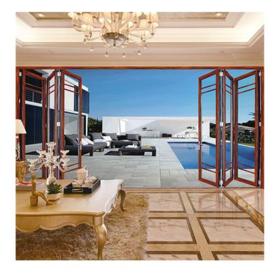 China Exterior Waterproof High Quality Glass Folding Doors Safety Folding Door Aluminum Folding Door On Sale for sale