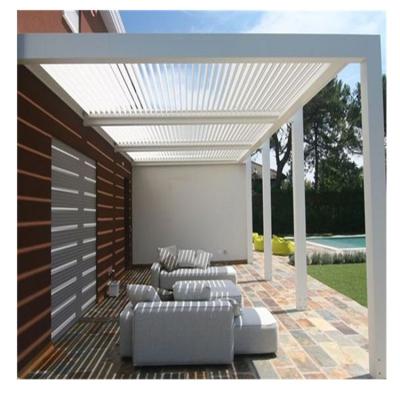 China Villa Pergola Chinese Style Aluminum Outdoor Pergola Waterproof Easily Assembled Louvre Cover Metal Canopy Aluminum Pergola for sale