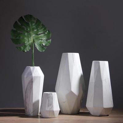 China Ware Ceramic Vases Wholesale Creative Handmade Modern Nordic Ornaments Tabletop Vase Home Decor Flower Marble Ceramic Vase for sale