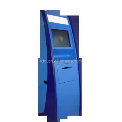 China Cold Rolled Hot Plate Vending Floor POS Kiosk Reporting With Barcode Scanner And Card Dispenser for sale