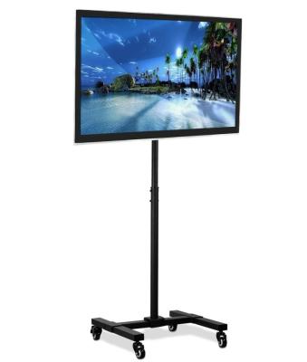 China Indoor Mobile TV Stand With Wheels , Height Adjustable Rolling Cart For 17