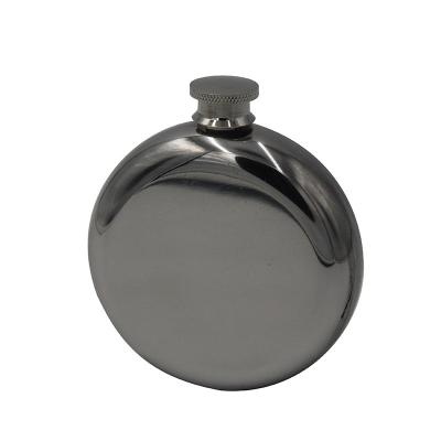 China Custom New Design Mini Metal Stainless Steel Round Hip Flask 3oz 6oz for sale