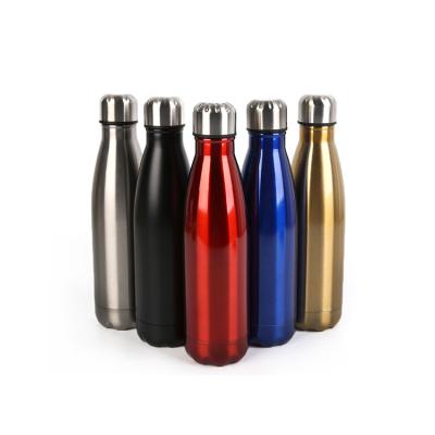 China Sustainable Custom Logo 500ml 750ml Sports Drinking Water Glitter Metal Insulated Vacuum Stainless Steel Coke Shaped Cola Water Bottle for sale