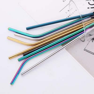 China Long Viable Cheap Price Colored Recyclable 304 Stainless Steel Tumbler Mug Straw for sale