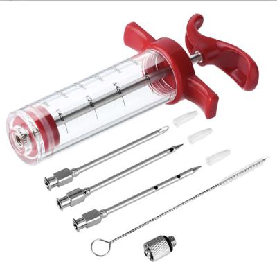 China Stocked Stocked Christmas Gift BBQ Tools Marinade Injector Cooking Meat Poultry Turkey Chicken Injector for sale