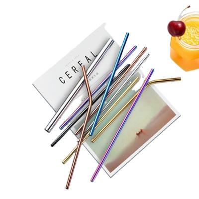 China Sustainable Gift Sustainable Straw Reusable Drinking Straw Set Eco-friendly 304 Stainless Steel for sale