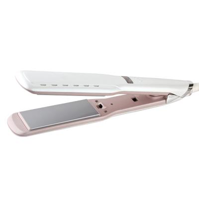 China Heating Tools Ceramic Coating Professional Digital Flat Iron Hair Straightener Dry And Wet Curling Wide Plates for sale