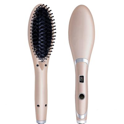 China Hair Straightening and Combing Hair Electric Hair Straightener Combs LCD Display Straightening Brush Flat Brush Ionic Iron for sale