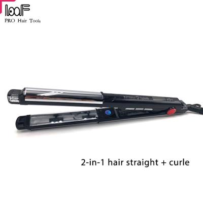 China Hotel Supplier Wholesale Quality Guaranteed 2 in 1 Iron Anion Hair Straightener Flat Hair Curler for sale