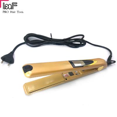 China Wholesale Hair Curliging LCD Display Hotel Vibration Feature Digital Titanium Hair Straightener for sale