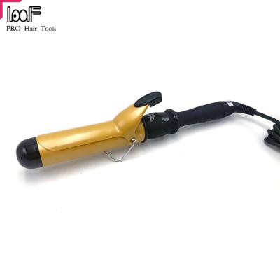 China Popular Professional 38mm LCD Curling Iron Rotating Ceramic Ionic Hair Hesitate Hair Styling Tool Kit for sale