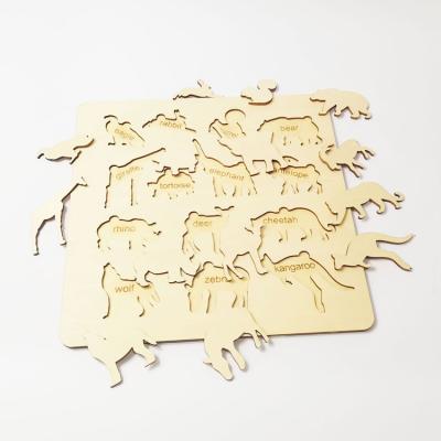 China Europe Kids DIY Jigsaw Dinosaur Wooden Animal Puzzle for sale