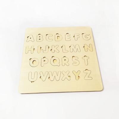 China Europe laser cut ecucational wooden toys wooden plywood name puzzle custom for kids for sale