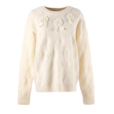 China 2022 New Anti-wrinkle Pullover Crewneck Loose Breathable Bleaching Process Sweater for sale