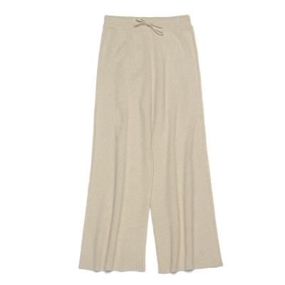 China Anti-pilling wide leg pants female loose wool pants high waist was thick knit casual drawstring pants women for sale