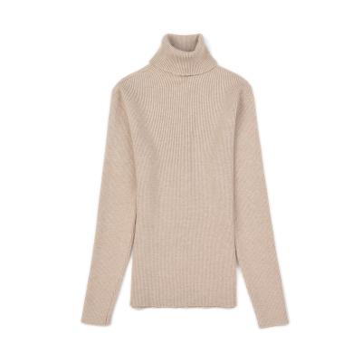 China Custom Women Turtleneck Sweater Women Girl Knitted Cotton Pullover Sweater High Neck Anti-Shrink Neck for sale