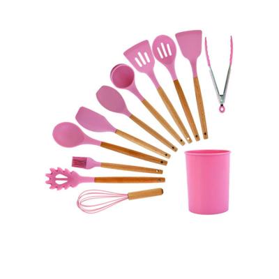 China Viable Makers Direct Spot Supply 12 Piece Silicone Cooking Utensils Set Silicone Spoon for sale