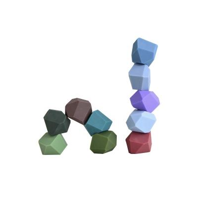 China DIY TOY Block Food Grade Silicone Kids Educational Learning Building Balancing Stacking Stones Blocks for sale