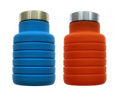 China Sustainable BPA Free Silicon Bottles Outdoor Sports Collapsible Collapsible Water Bottle Collapsible Water Bottle for sale